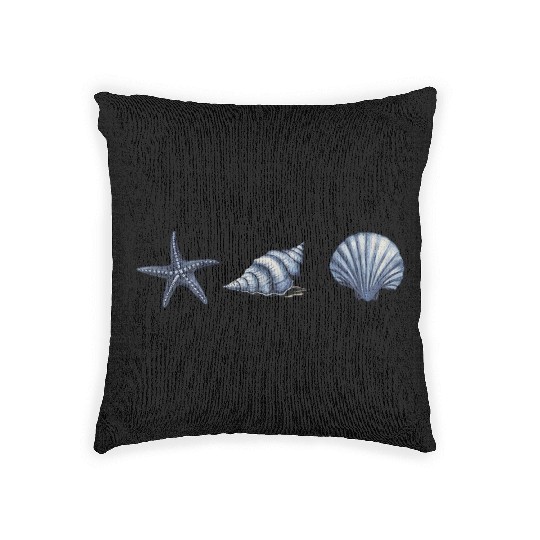 Cute Sea Creatures starfish Ocean Watercolor Woven Pillows