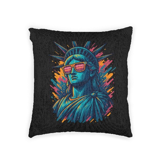 Urban Streetwear Statue of Liberty Woven Pillows Design