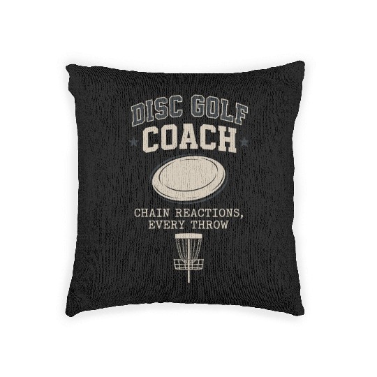 Disc Golf Coach Woven Pillows Disc Golf Instructor Frisbee