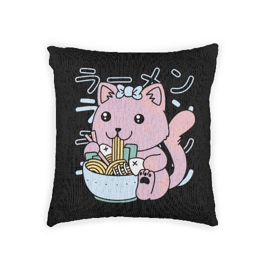 Kawaii Fish Ramen Woven Pillows