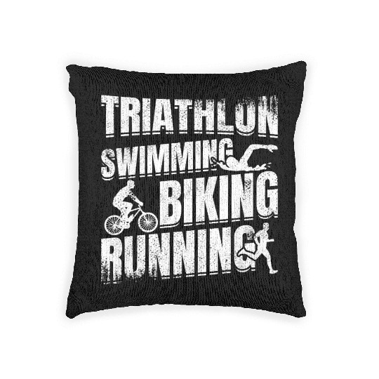 Triathlon Swim Run Cycle Woven Pillows