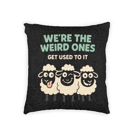 Funny Black Sheep Cousin Quirky Family Outcast Woven Pillows