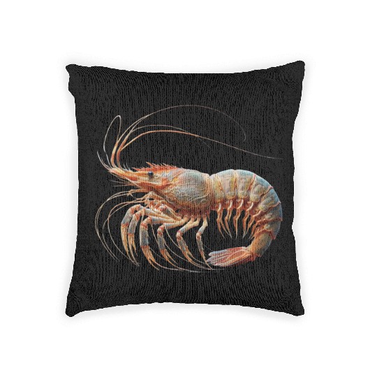 Ocean Elegance : The Grace of a Shrimp Woven Pillows