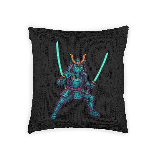 Legendary Samurai Cat – Epic Warrior Design” Woven Pillows