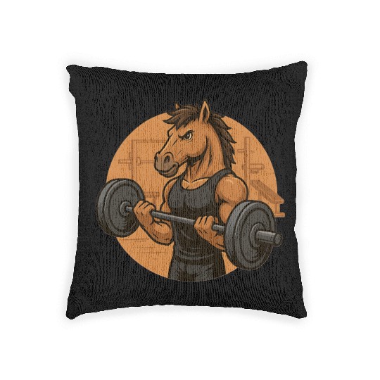 Horsepower Gains – Muscular Gym Horsa Design Woven Pillows