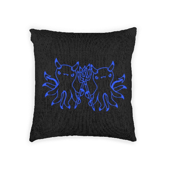 2 octopus devil hell team friends satan evil sweet Woven Pillows