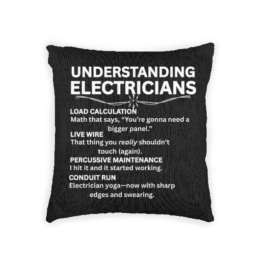 Understanding Electricians Funny Jargon Definition Woven Pillows
