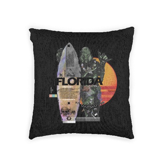 Florida Coastal Adventure Surf Art Woven Pillows