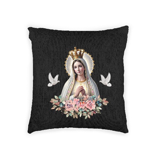 Our Lady of Fatima Mother Mary Saint Catholic Woven Pillows