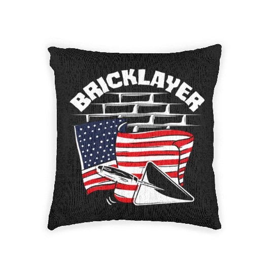 Bricklayer American Pride Flag Design Woven Pillows