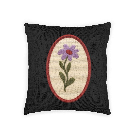 Vintage Embroidered Flower Print Woven Pillows