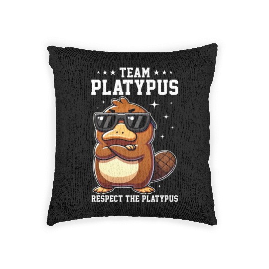 Funny Team Platypus Respect The Platypus Cool Woven Pillows