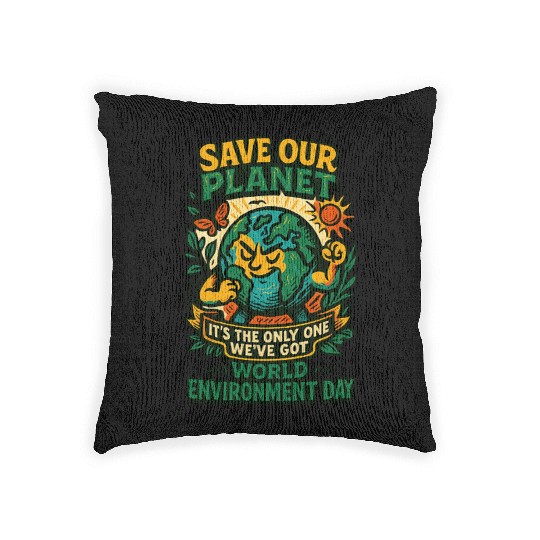 Earth Celebrates World Environment Day Woven Pillows