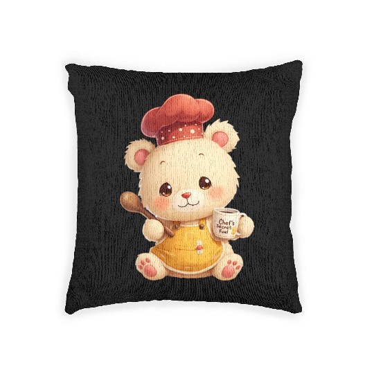 Chef Bear - Secret Fuel Coffee Woven Pillows