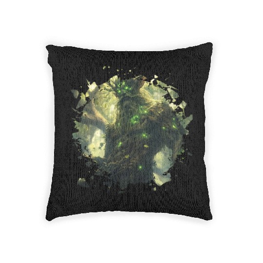 Mystic Forest Guardian in Enchanted Nature Style Woven Pillows