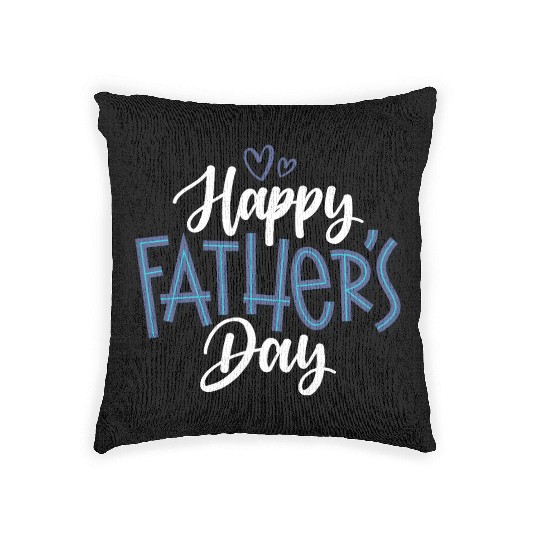 Happy Father's Day Handwritten Design Woven Pillows