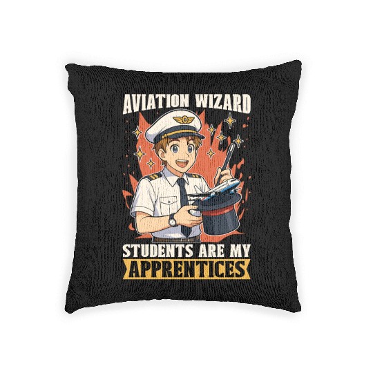 Flight Instructor Aviation Wizard Flight Trainer Woven Pillows