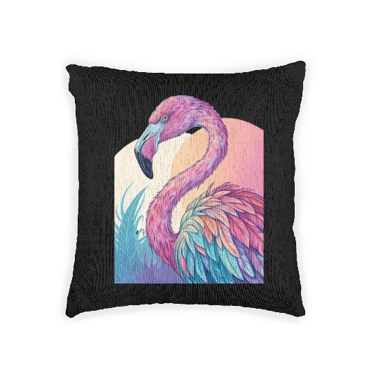 Psychedelic Flamingo Woven Pillows
