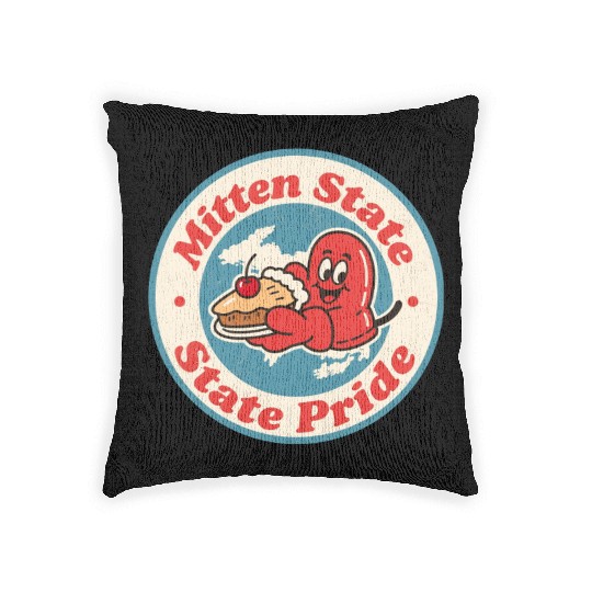 Great Lakes Charm Michigan Mitten Vintage Style Woven Pillows