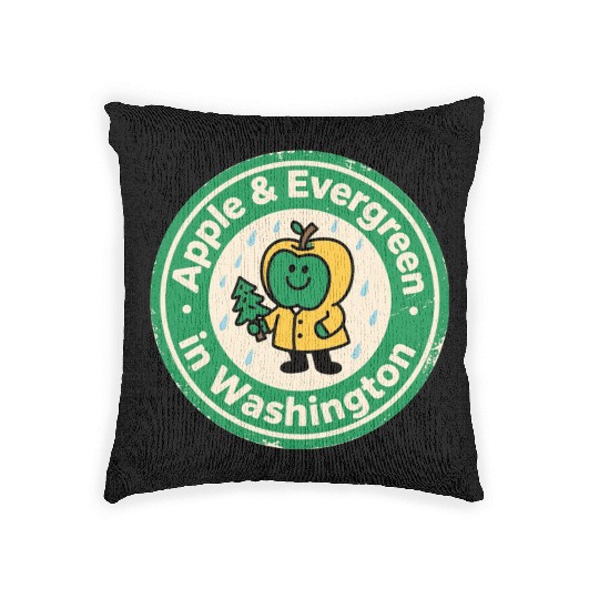 Pacific Northwest Charm Washington Vintage Apple Woven Pillows