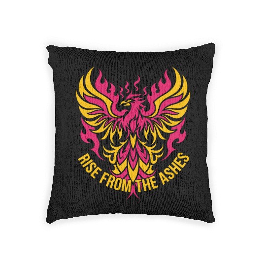 Rise From The Ashes Phoenix Bird T Tattoo Woven Pillows