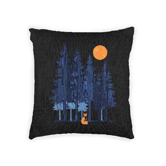 Fox in Sunset Forest Woven Pillows