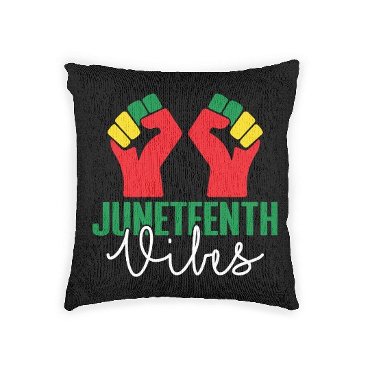 Black Freedom Juneteenth Vibes Woven Pillows