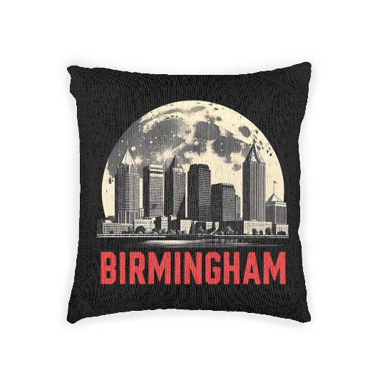 Birmingham City Albm Skyline Full Moon Woven Pillows