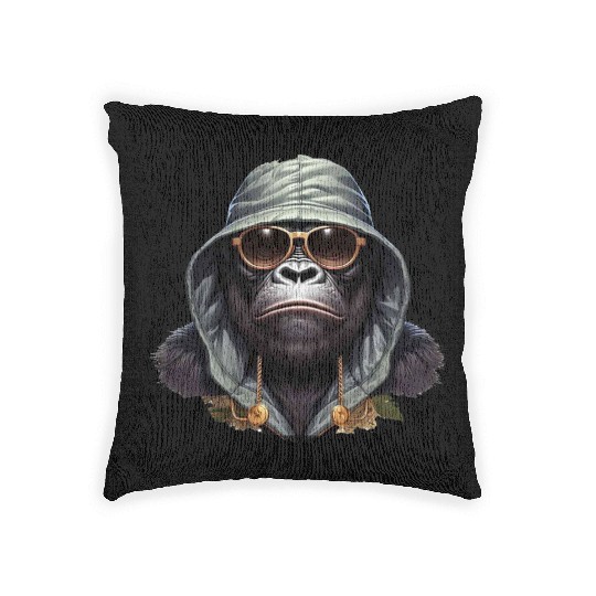 "Street King Gorilla Woven Pillows – Urban Hip-Hop Power