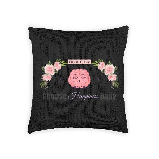 Choose Happiness Brain Zen - Therapist Wellness Woven Pillows