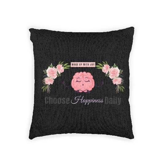 Choose Happiness Brain Zen - Therapist Wellness Woven Pillows
