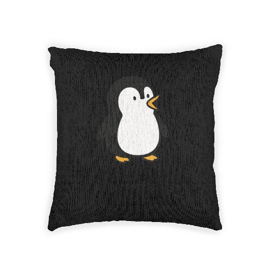 Funny penguin Trallalino cartoon design Woven Pillows