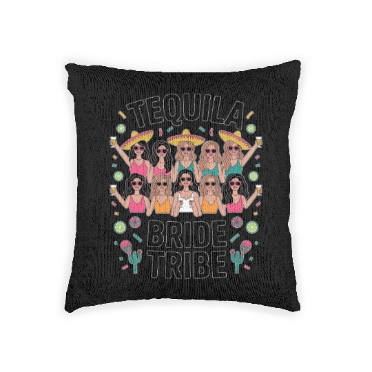 Tequila Bride Tribe - Bachelorette party Woven Pillows