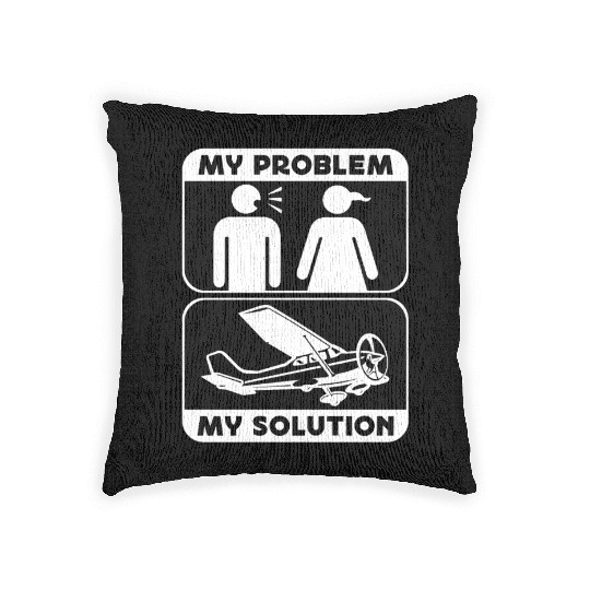 Aerobatic Pilot My Problem My Pictogram Mom Dad Woven Pillows