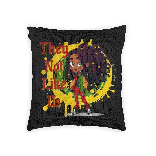 They Not Like Us Black History Melanin African Woven Pillows