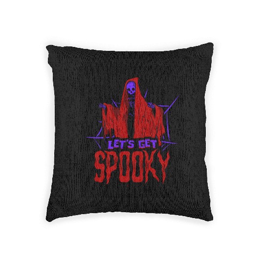Red and Purple Simple Spooky Halloween Woven Pillows
