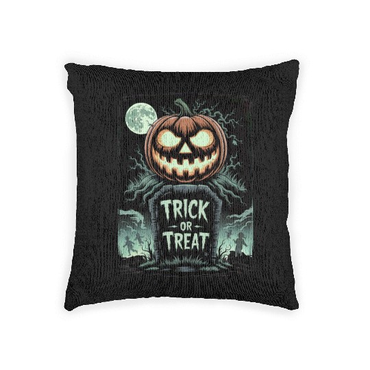Halloween Horror Scary Thriller Trick Or Treat Woven Pillows