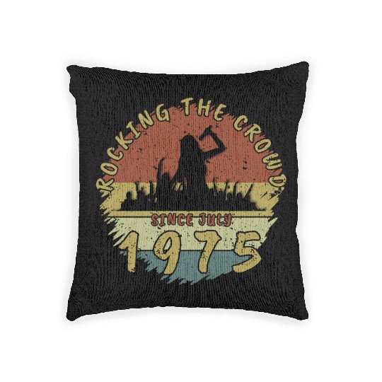 50th Birthday Rocking the crowd SNG 07/1975 Woven Pillows