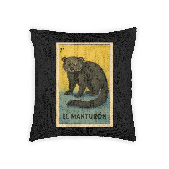 EL MANTURÓN - THE BEARCAT - LA LOTERÍA Woven Pillows