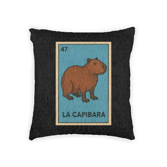 LA CAPIBARA - THE CAPYBARA - LOTERÍA CARD Woven Pillows