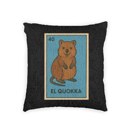 EL QUOKKA - THE QUOKKA - LA LOTERÍA Woven Pillows
