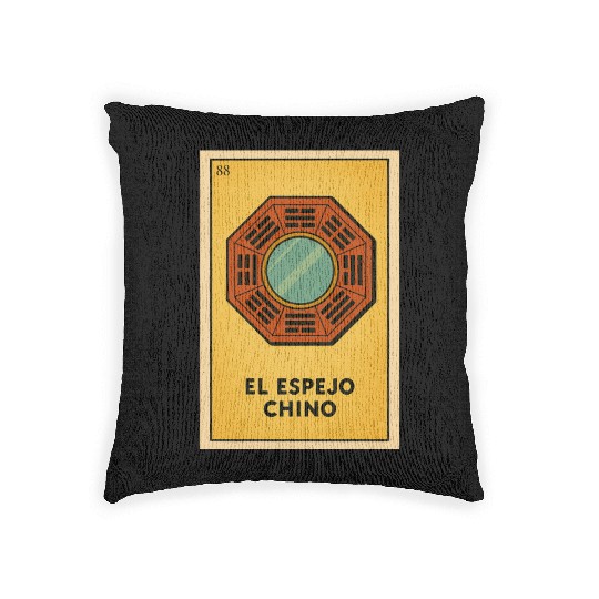 EL ESPEJO CHINO - THE CHINESE MIRROR - LA LOTERÍA Woven Pillows