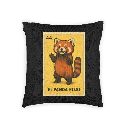 EL PANDA ROJO - THE RED PANDA - LA LOTERÍA Woven Pillows