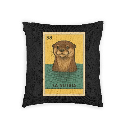 LA NUTRIA - THE OTTER - LA LOTERÍA Woven Pillows