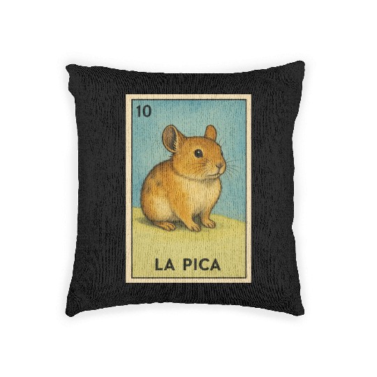 LA PICA - THE ROCK RABBIT - LA LOTERÍA Woven Pillows