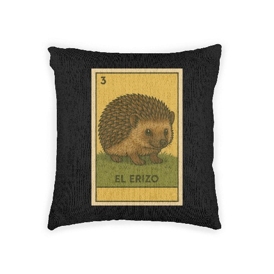 EL ERIZO - THE HEDGEHOG - LA LOTERÍA Woven Pillows