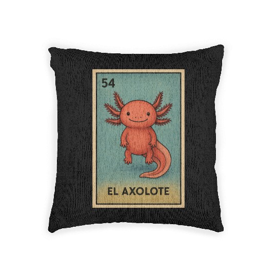 EL AXOLOTE - THE AXOLOTL - LA LOTERÍA Woven Pillows