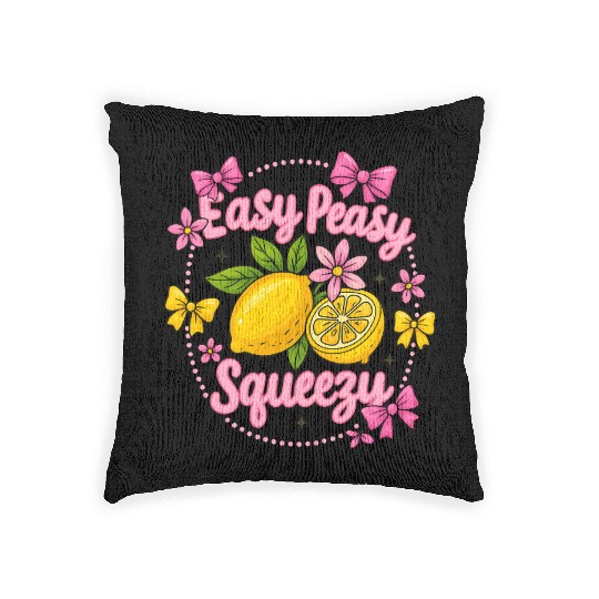 Preppy Lemon Summer Lemon Coquette Woven Pillows