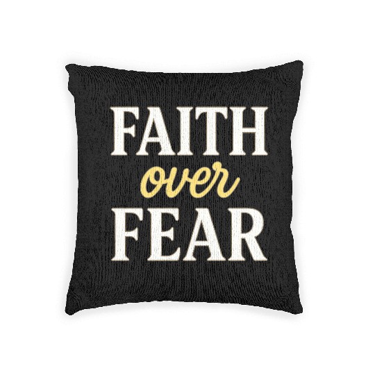 Faith over fear Woven Pillows