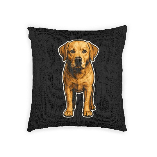 Loyal Labrador – Realistic Dog Portrait Art Woven Pillows